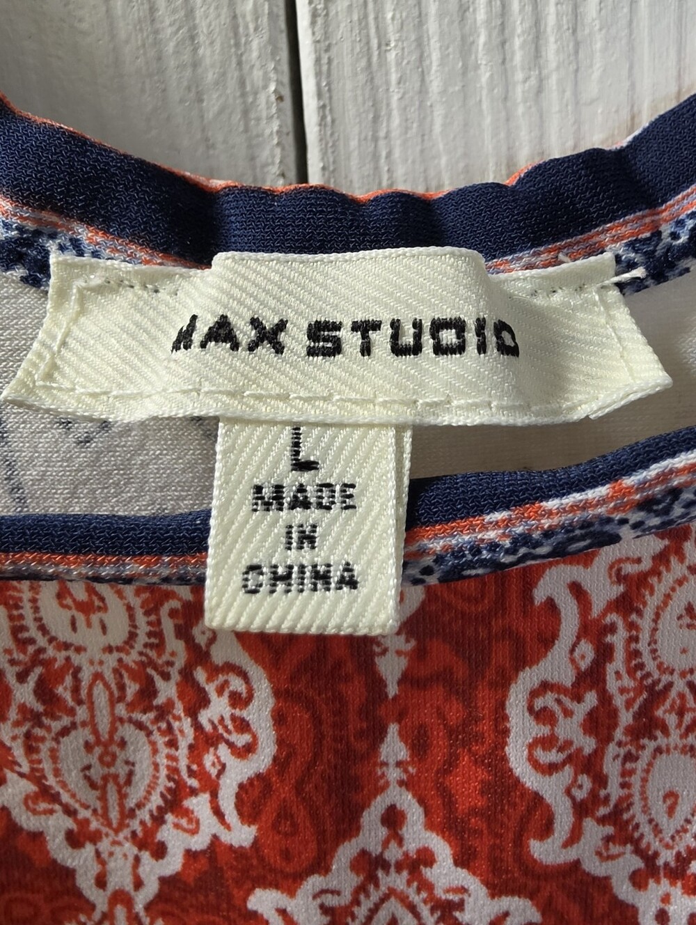 Max Studio White, Red & Blue Sleeveless Printed Shift Dress L - Picture 6 of 8